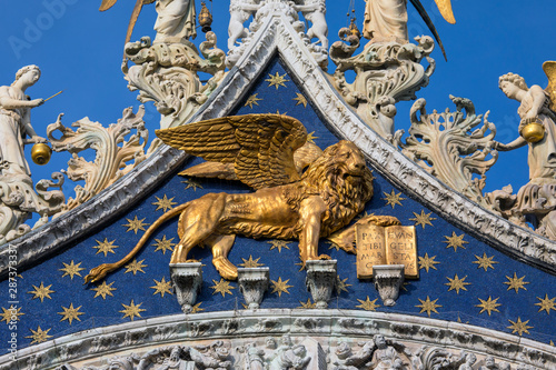 Lion of Venice on St. Marks Basilica in Venice