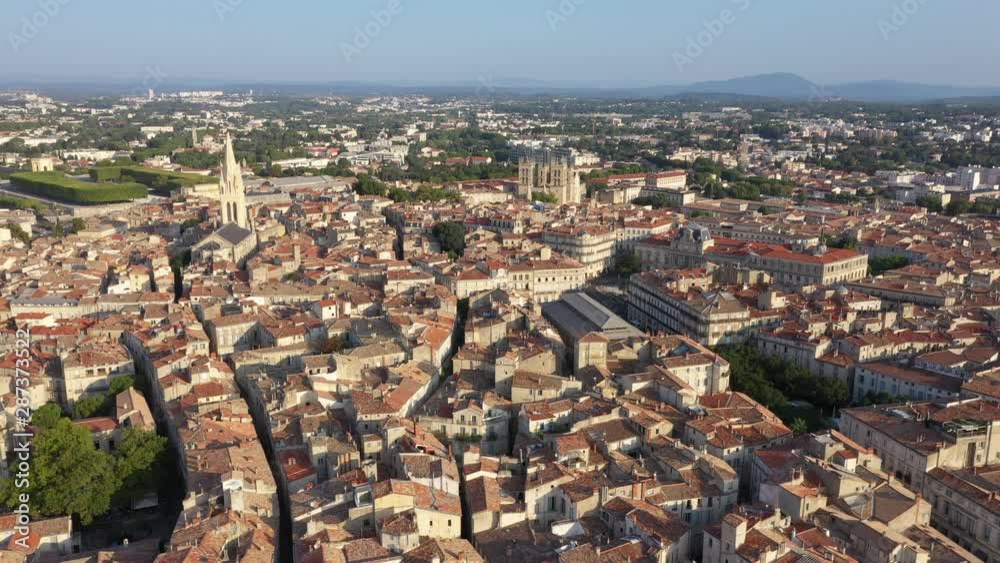 Montpellier Ecusson aerial morning view France Montpellier Ecusson aerial morning view France
