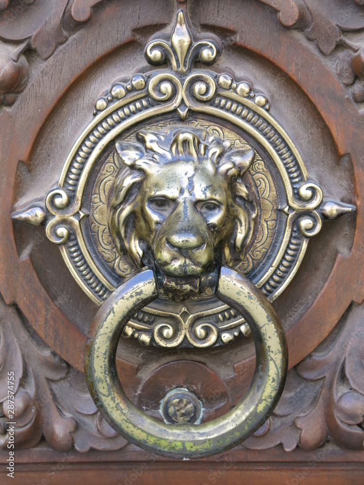 llamador de puerta león 2 de bronce en españa europa