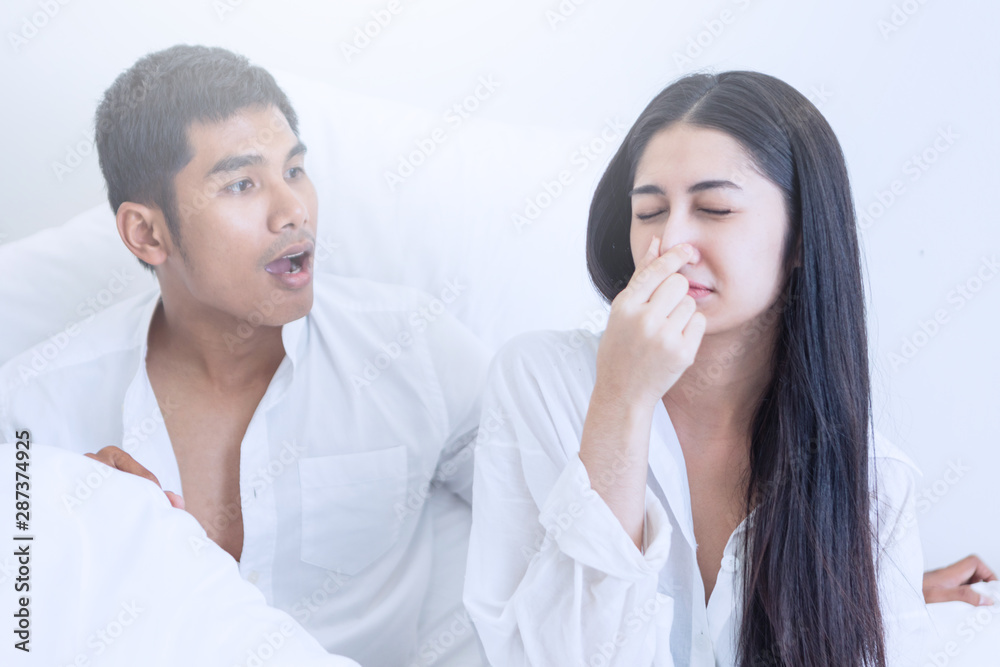 Problem of couple; Unhappy married couple and sexual problems concept Problem of couple; Unhappy married couple and sexual problems concept