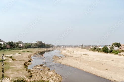 The dry river of Subarnarekha (Line of gold) in Chota Nagpur Plateau. A Scenic Landscape View in Indo Gangetic plain region of Jharkhand, India. A Jharkhand Tourism Photo. photo