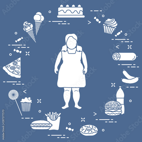 Harmful eating habits and fat girl.