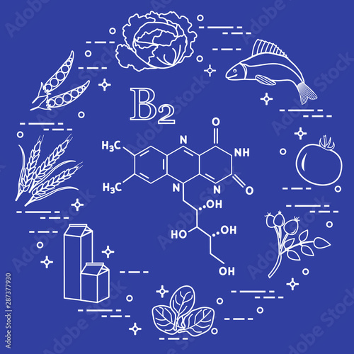 Foods rich in vitamin B2. Fish, peas and other.