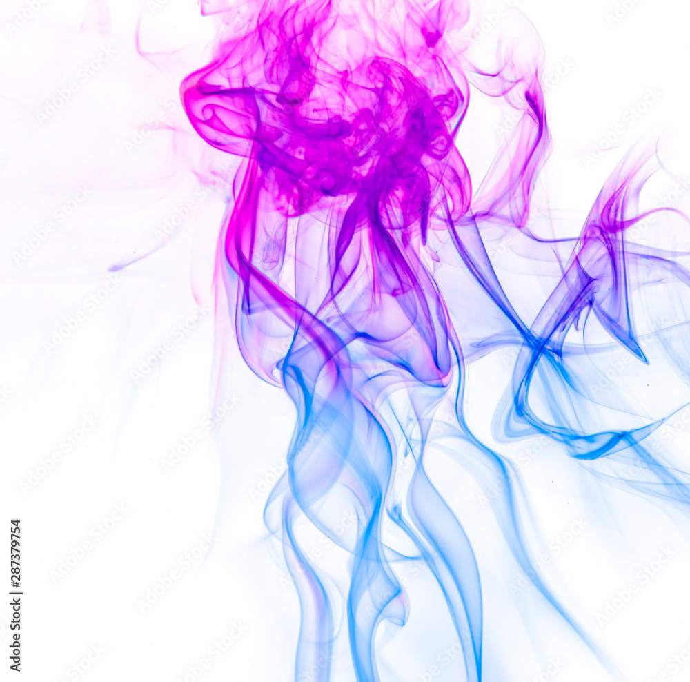 Fototapeta premium Colored smoke on white background