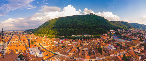 Fotografie Aerial view of the Old Town, Brasov, Transylvania, Romania