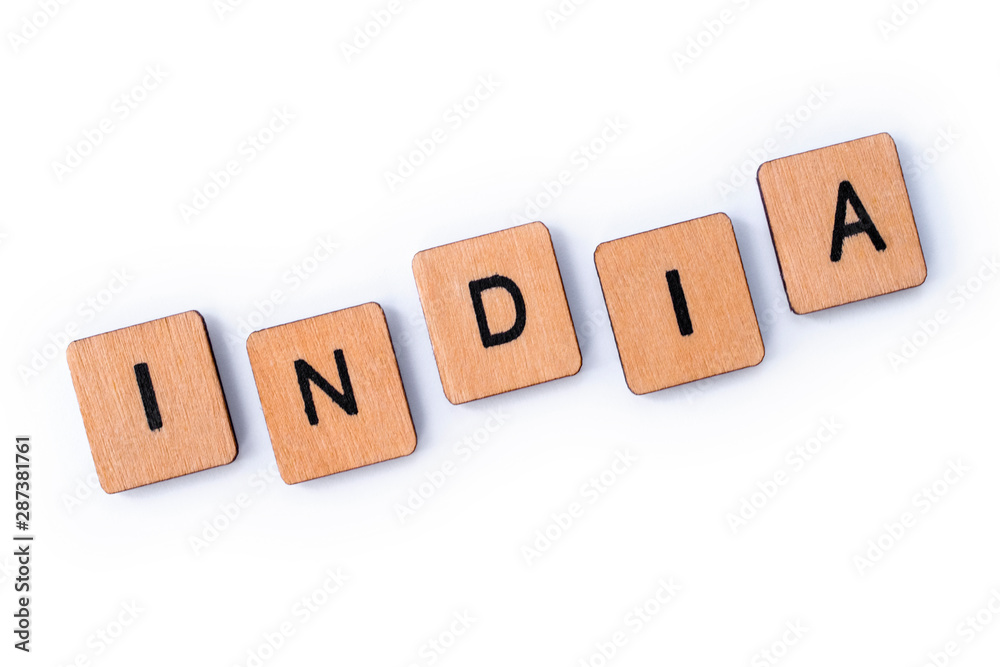The word INDIA The word INDIA