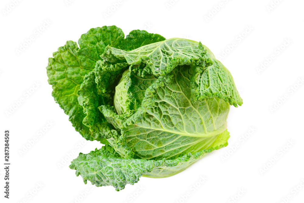 Green cabbage isolated on white background. Green cabbage isolated on white background.