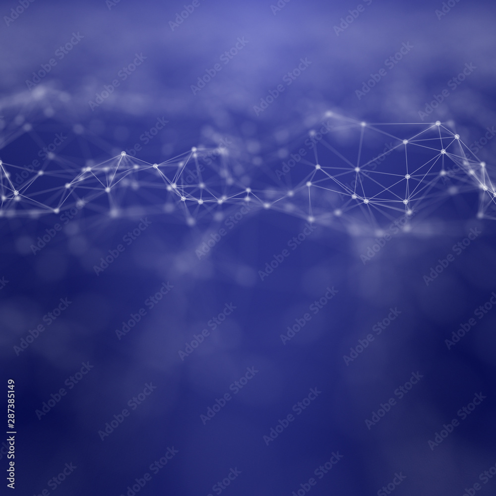 Abstract Blue Background with Network Web Connections