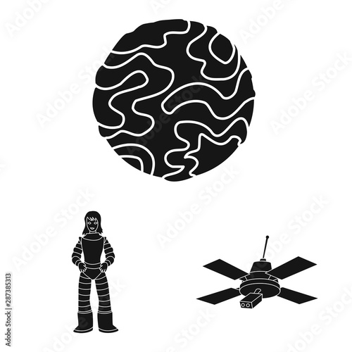Vector design of colonization and sky symbol. Collection of colonization and galaxy stock symbol for web.