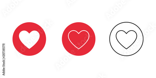 Button with heart for web background design. Linear heart icon, outline love icon.