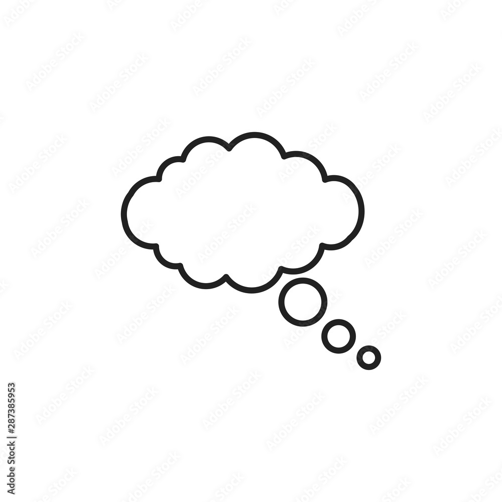 Retro line cloud think on white background. Isolated vector illustration. Abstract cloud think. Retro line cloud think on white background. Isolated vector illustration. Abstract cloud think.