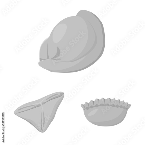 Isolated object of dumplings and stuffed symbol. Collection of dumplings and dish stock symbol for web.