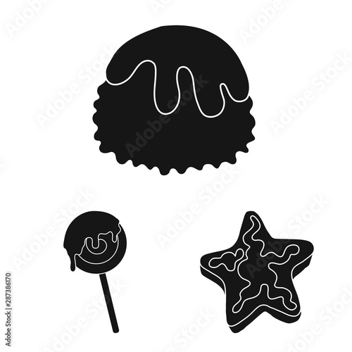 Vector illustration of sweetness and product symbol. Collection of sweetness and sweet stock vector illustration.