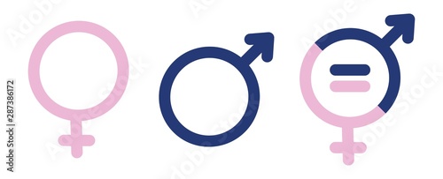 Gender symbols. Male, female sex sign gender equality icon vector illustration. Equality gender, arrow up and down position photo