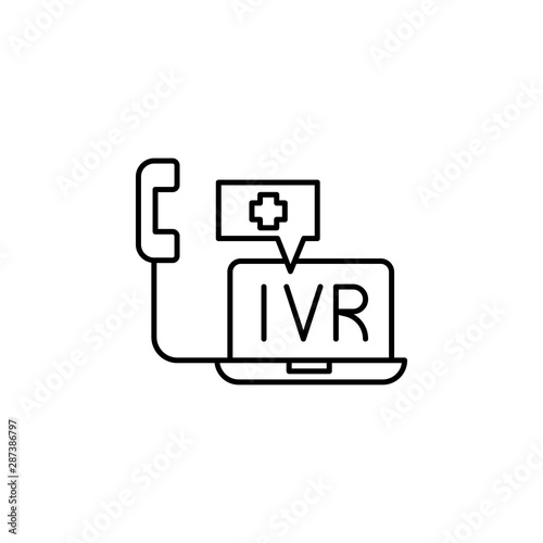 Interactive voice response, support icon. Element of medicine technology icon