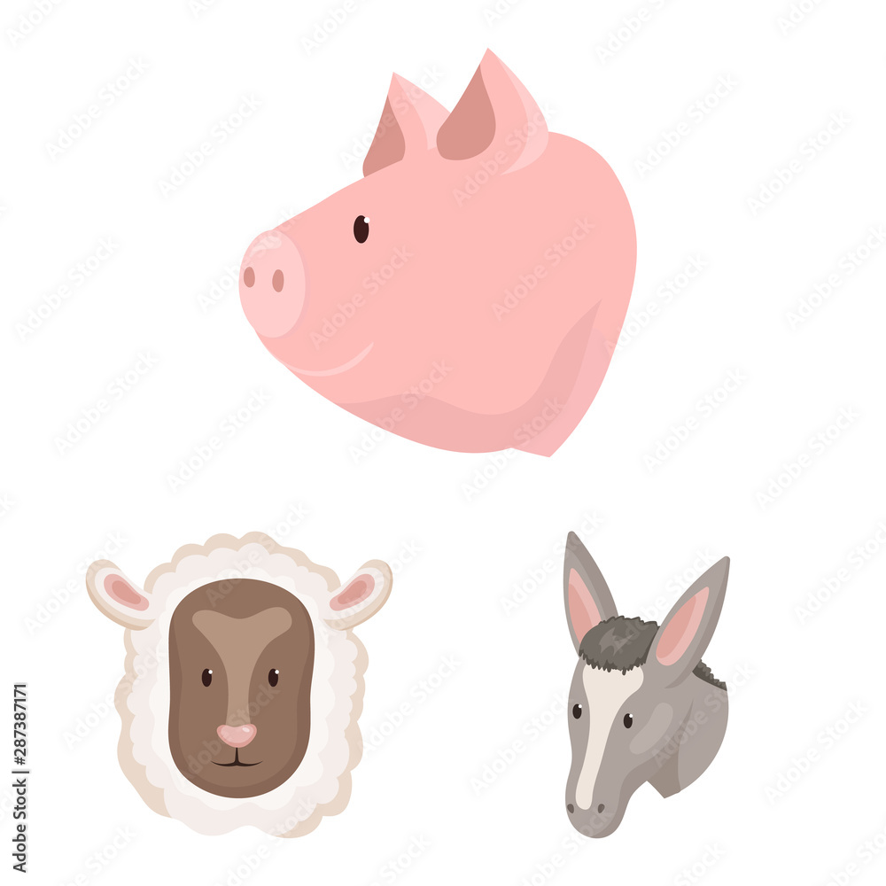 Vector design of farm and head icon. Collection of farm and homemade stock vector illustration. Vector design of farm and head icon. Collection of farm and homemade stock vector illustration.