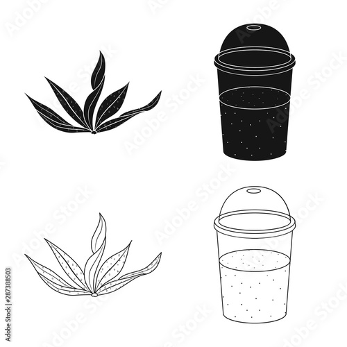 Vector design of protein and sea symbol. Set of protein and natural vector icon for stock.