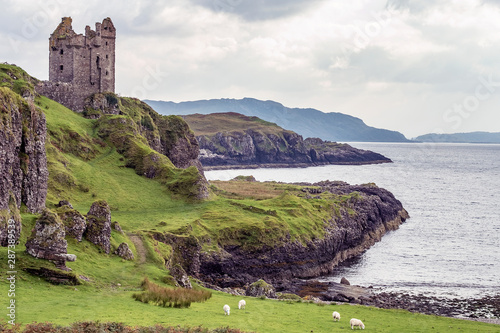 Ruins of an old castle in Scottish Highlands, Scotland