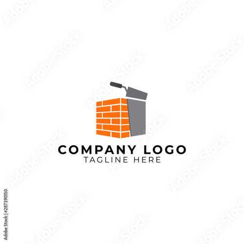 stucco brick wall logo vector icon ilustration