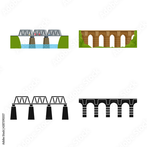 Isolated object of connection and design symbol. Collection of connection and side stock symbol for web.