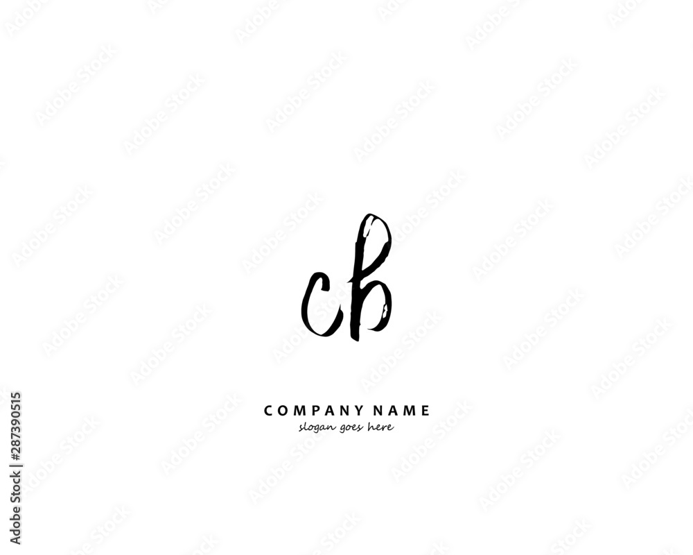 CB Initial handwriting logo vector CB Initial handwriting logo vector