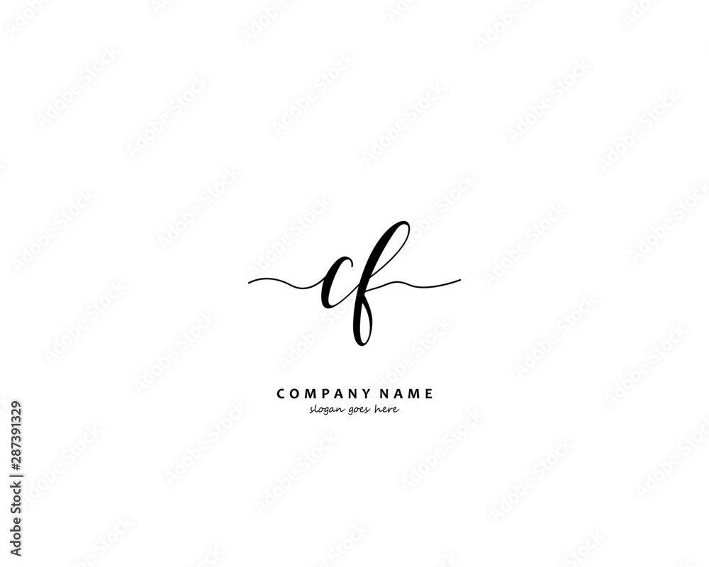 CF Initial handwriting logo vector CF Initial handwriting logo vector