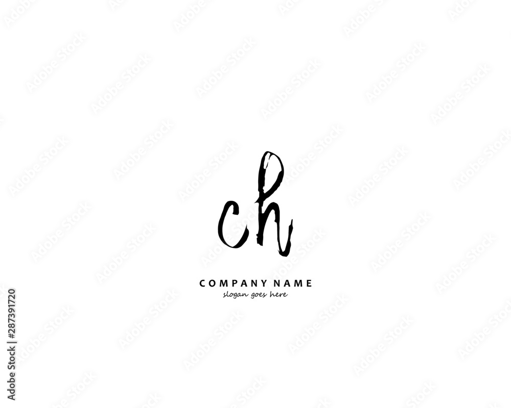 CH Initial handwriting logo vector CH Initial handwriting logo vector