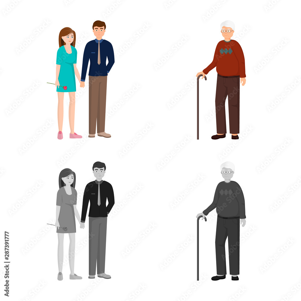 Vector design of character and avatar icon. Collection of character and portrait vector icon for stock. Vector design of character and avatar icon. Collection of character and portrait vector icon for stock.