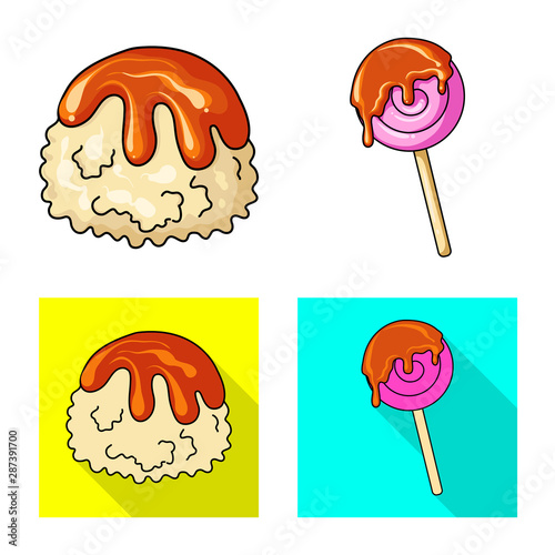 Isolated object of confectionery and culinary sign. Collection of confectionery and product stock symbol for web.
