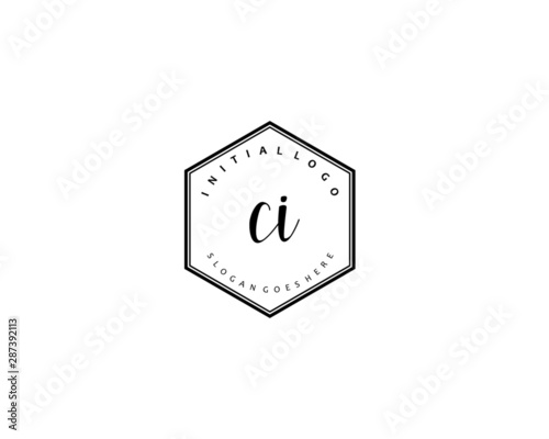 CI Initial handwriting logo vector