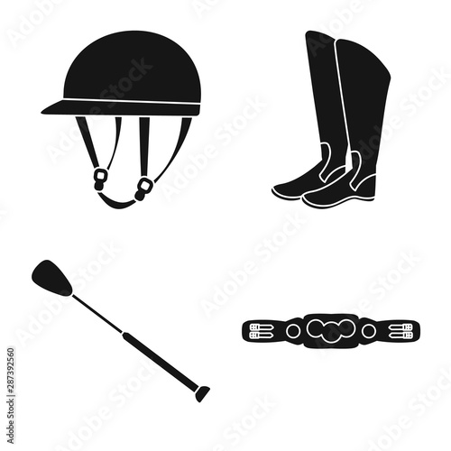 Vector design of sport and competition sign. Set of sport and equestrian stock symbol for web.