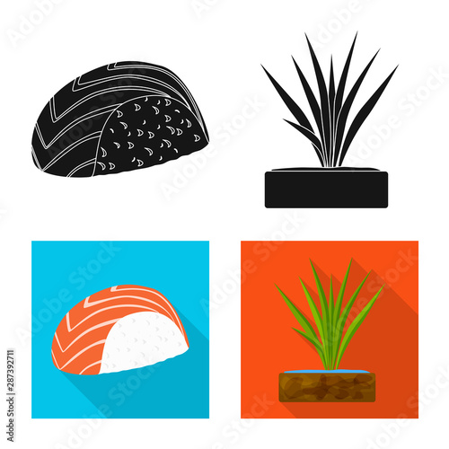 Vector design of crop and ecological symbol. Collection of crop and cooking stock vector illustration.