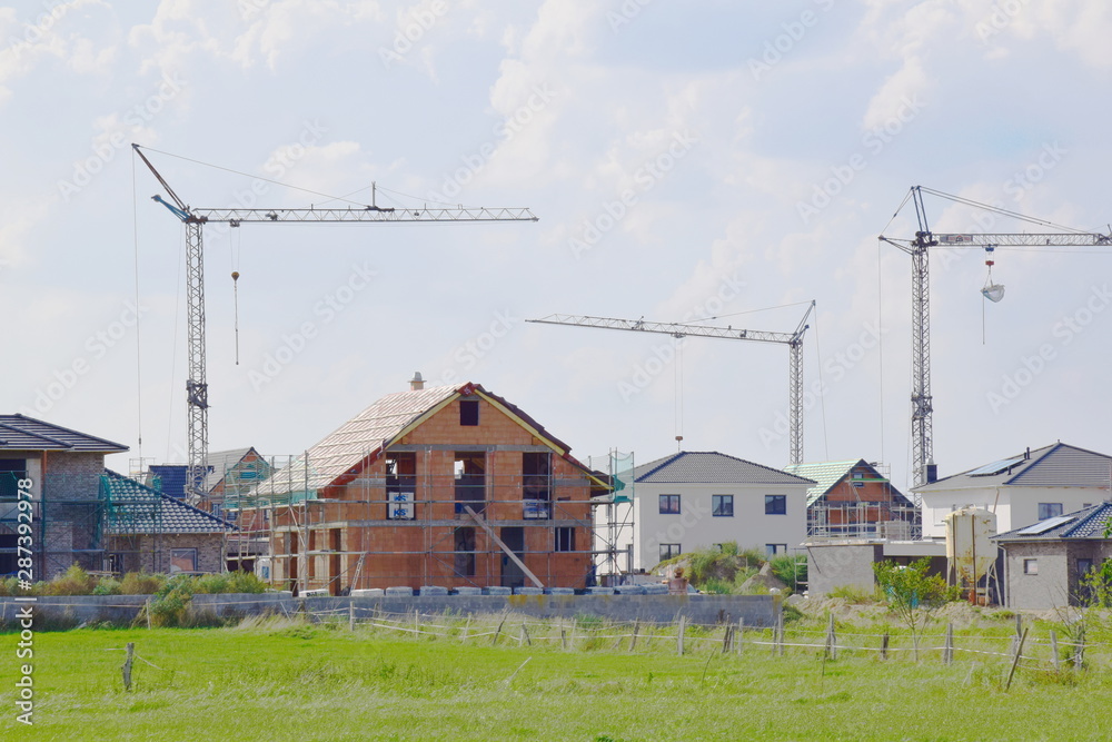 Homes under construction in Germany