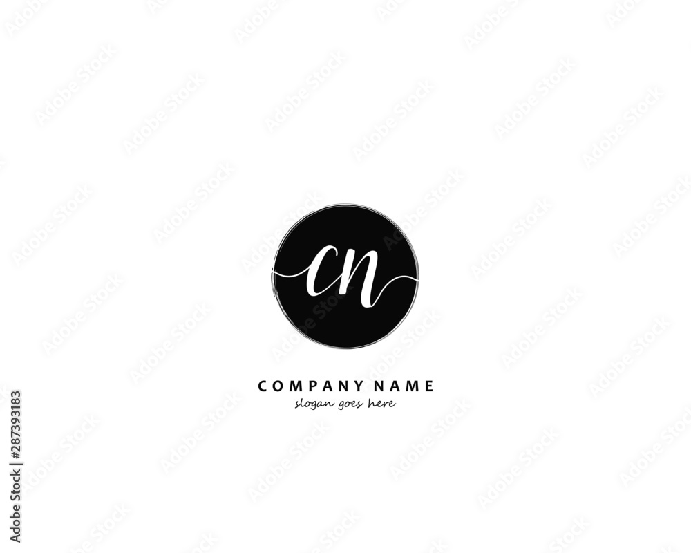 CN Initial handwriting logo vector