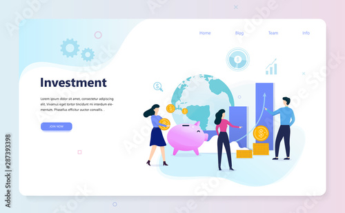 Investment web banner concept. Idea of money increase