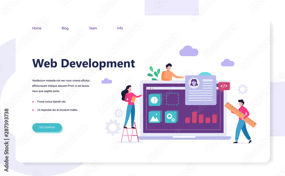 Wev development banner design concept. People code Wev development banner design concept. People code