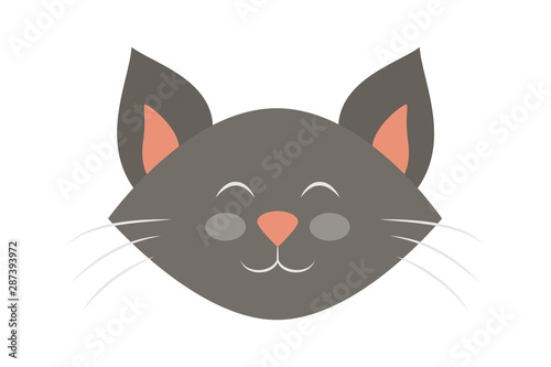 Cat head. Cute and funny animal. Kitten smile, adorable pet