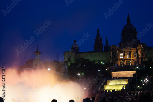 Barcelona, Catalonia, Spain, Western Europe. August 26, 2009: Magic Fountain of Montjuic photo