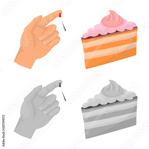 Isolated object of diet and treatment sign. Collection of diet and medicine vector icon for stock.