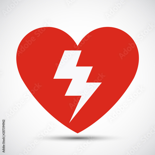 Aed heart red icon Symbol Sign Isolate on White Background,Vector Illustration EPS.10