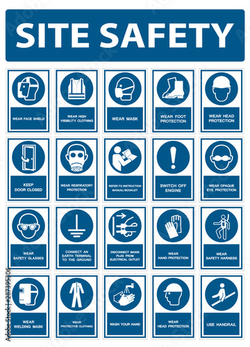 Safety PPE Must Be Worn Sign Isolate On White Background,Vector Illustration