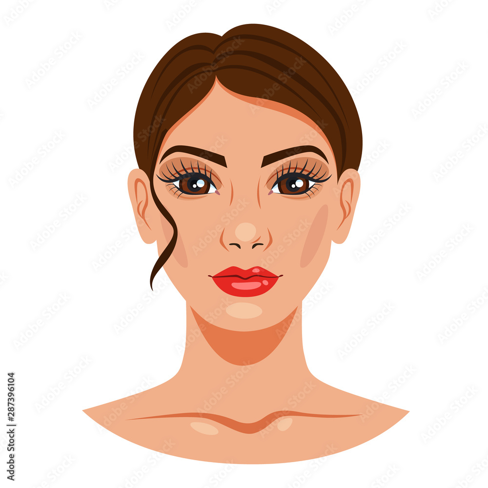 Woman portrait. Female character face with makeup Woman portrait. Female character face with makeup