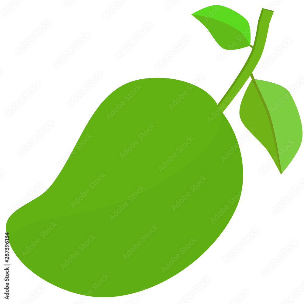 green mango cartoon illustration of the fruit in 2d design style Stock  Vector | Adobe Stock