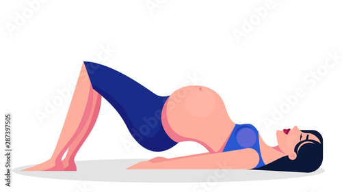 Yoga for pregnant woman concept. Fitness and sport