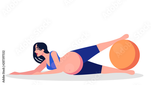 Yoga for pregnant woman concept. Fitness and sport