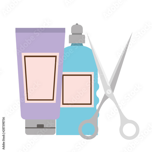 professional hairdressing tools on white background