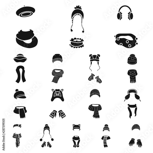Isolated object of fabric and weather icon. Set of fabric and fashion vector icon for stock.