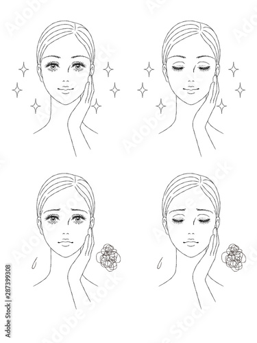 女性の顔　正面