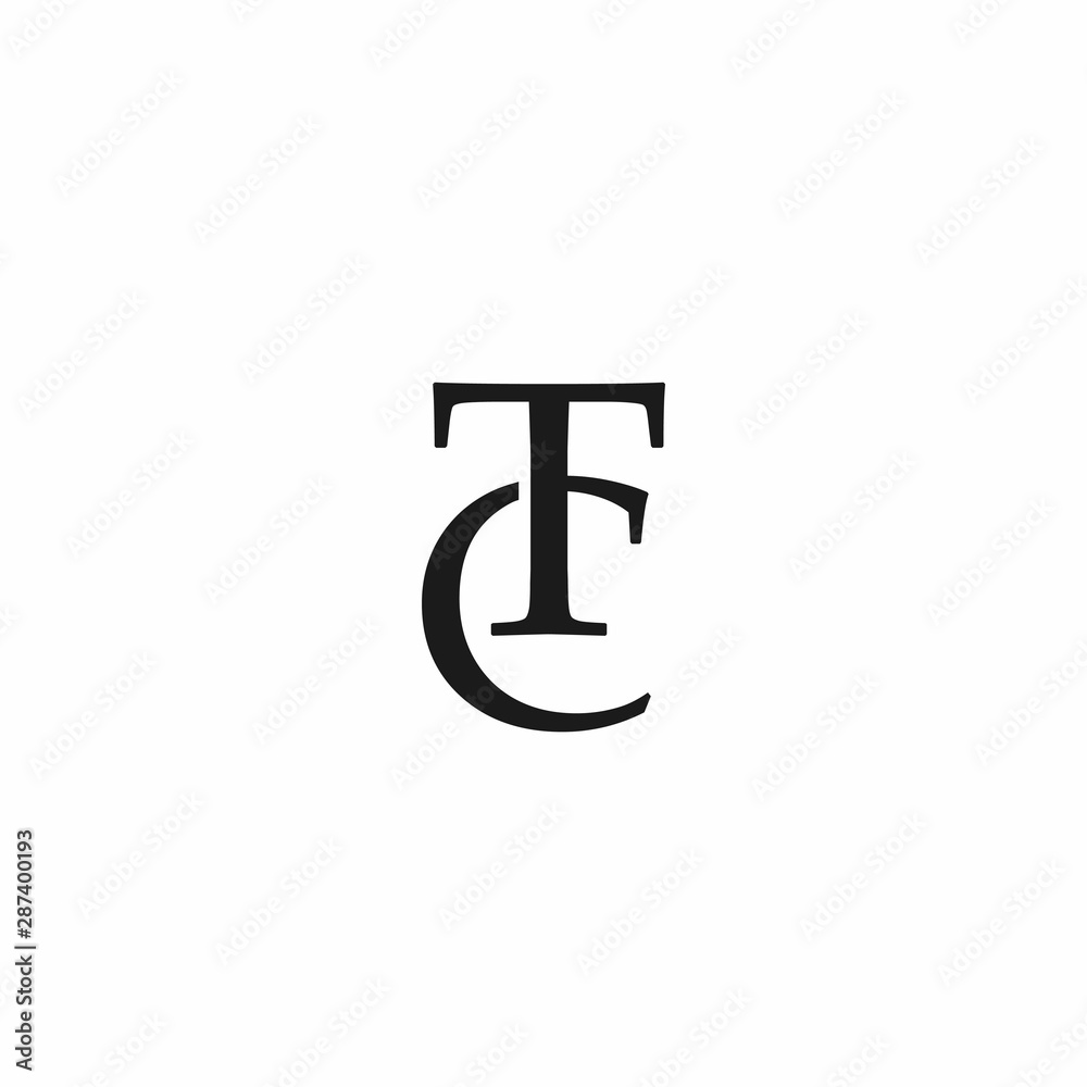 Creative modern unique elegant minimal artistic black and white color TC initial based letter icon logo. - Vector Creative modern unique elegant minimal artistic black and white color TC initial based letter icon logo. - Vector