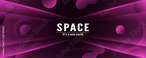 3D illustration template design in concept of space in the galaxy of the universe. Modern abstract gradient background in liquid and fluid style. Trend creation of the world.